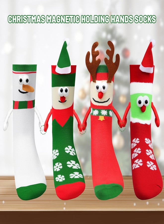 Chambom 4 Pairs Magnetic Holding Hands Socks - Christmas Gifts for Women Men Kids Family, Xmas Socks, White Elephant Exchange Gift, Gag Gifts Xmas Stocking Stuffers Gift Set, 4 Patterns - Image 5
